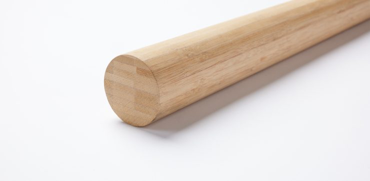 Bambus Rundstokk Karbonisert, Ubehandle Ø44mm